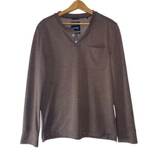 Men’s Prana Brown Long Sleeve Crew Neck Slim Size Small Casual